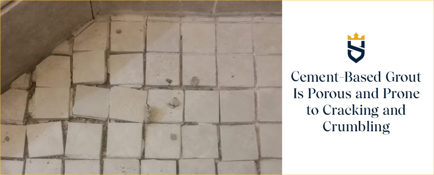 Before and After Showing Cracked/Loose Shower Floor and Then Straighten and Fixed With Grout and Tile